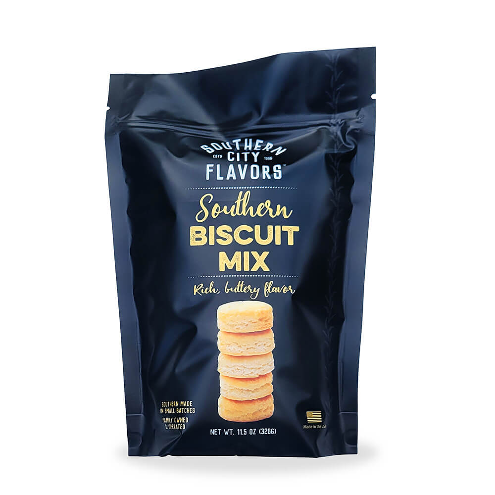 Bag of Southern City Flavors Southern Biscuit Mix on a white background